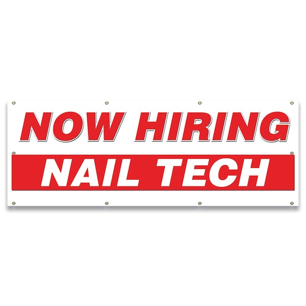 Now Hiring Nail Tech Banner Apply Inside Accepting Application Single Sided